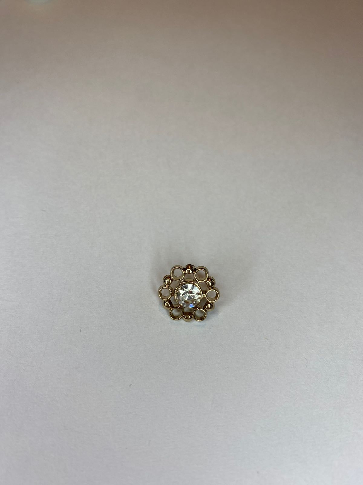 Gold button with simili 12 mm