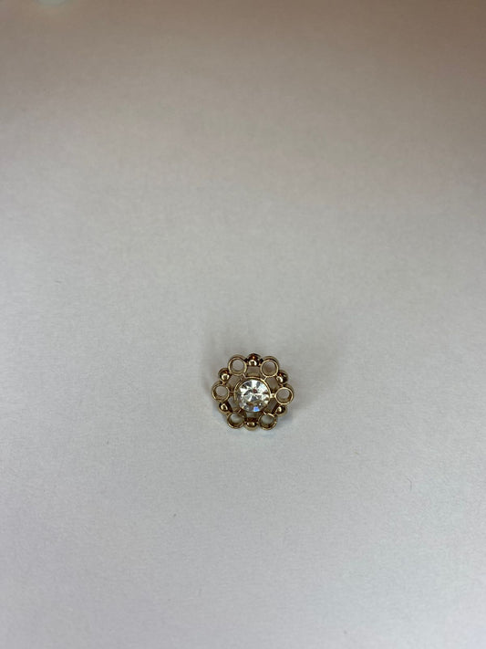 Gold button with simili 12 mm