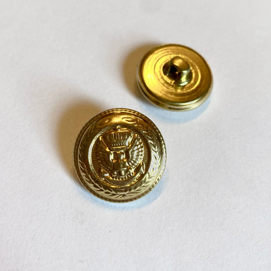 Gold button with crown 19 mm