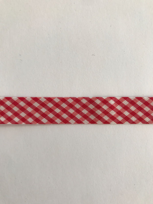 Cotton bias tape with checks 16 mm