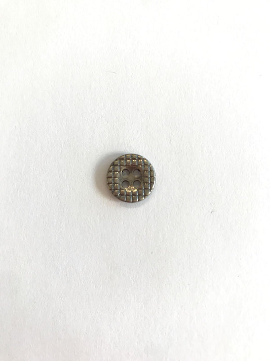 Silver button with checks 12 mm