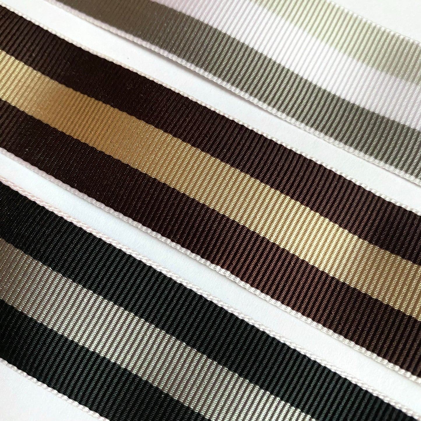 Striped grosgrain ribbon 25 mm