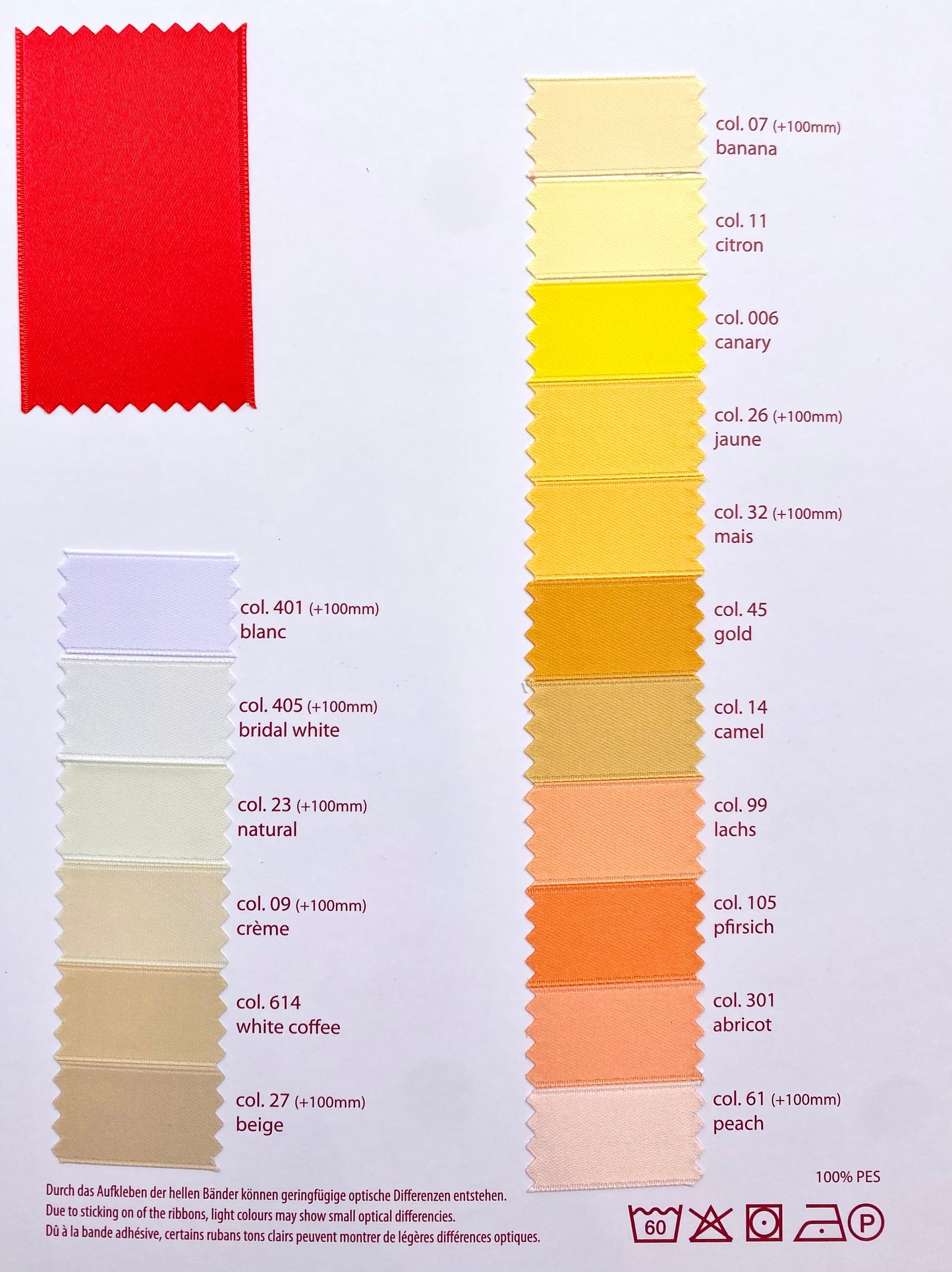 Satin ribbon 25 mm - 100 colours