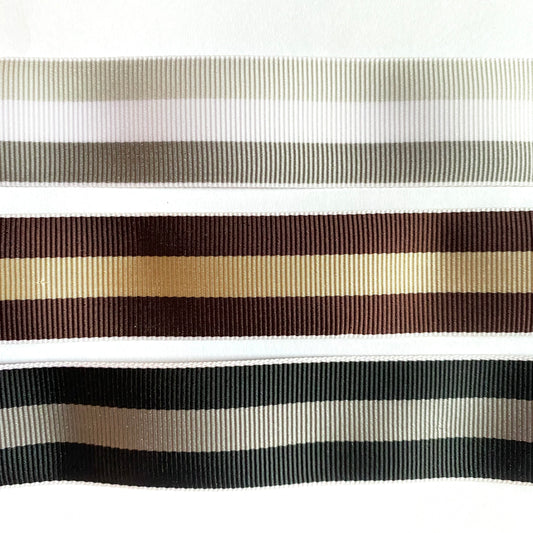 Striped grosgrain ribbon 25 mm