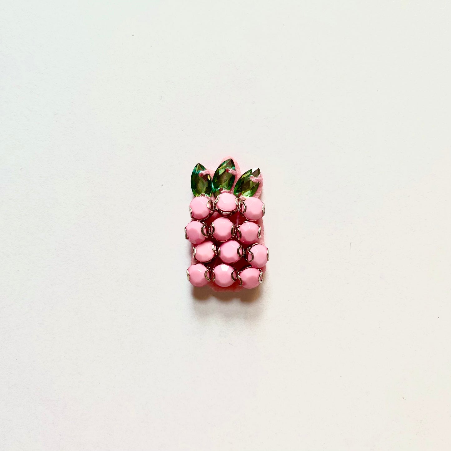 Pink pineapple pearl appliqué