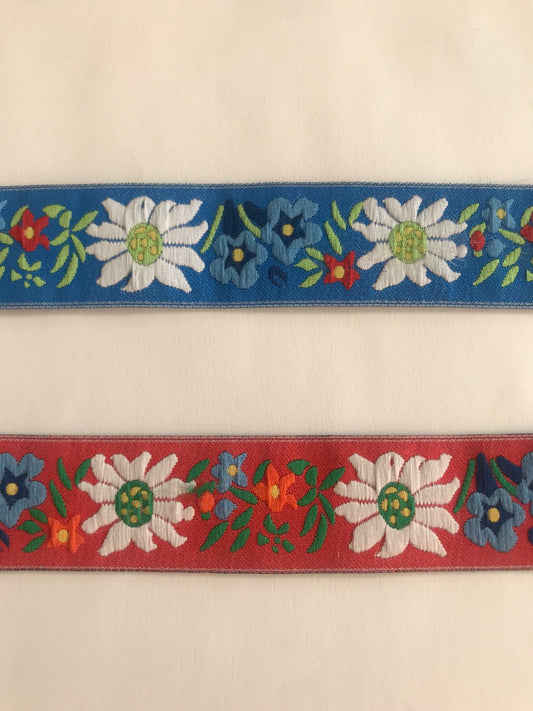 Ribbon with flowers 25 mm